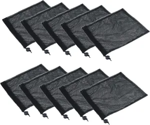 10PCS Small Mesh Bags Drawstring, Black Mesh Drawstring Bag, Nylon Net Bags with Drawstrings, Portable Polyester Storage Bags (15X20cm/5.9x7.9in)