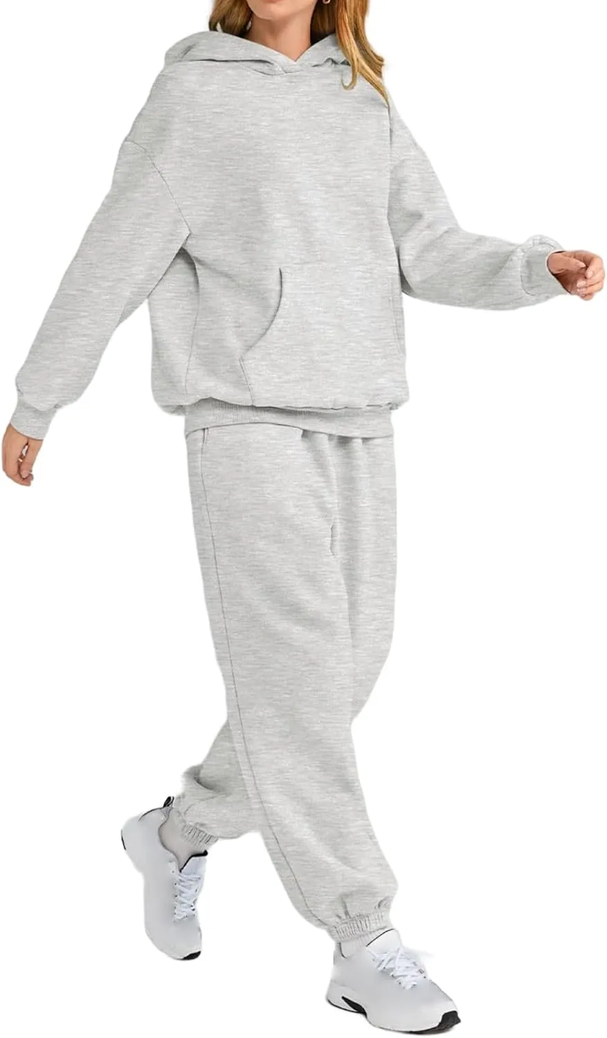 2 Piece Outfits for Women Lounge Hoodie Sweatsuit Sets Oversized Hooded Sweatshirt Fall Winter Sweatpants Tracksuit