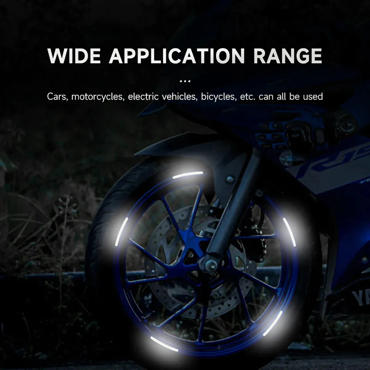 20Pcs Car Tire Rim Reflective Sticker Night Safety Warning Strip For Motorcycle Bike Auto Wheel Hub Reflector Decals