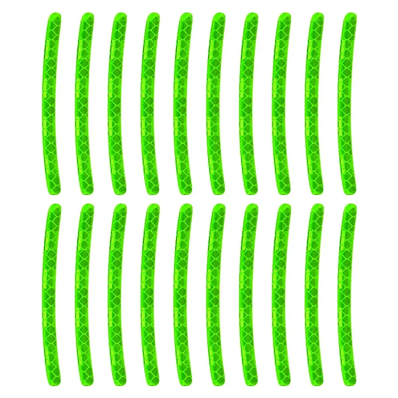 20Pcs Car Tire Rim Reflective Sticker Night Safety Warning Strip For Motorcycle Bike Auto Wheel Hub Reflector Decals