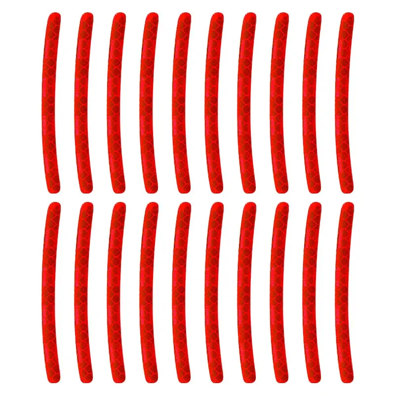 20Pcs Car Tire Rim Reflective Sticker Night Safety Warning Strip For Motorcycle Bike Auto Wheel Hub Reflector Decals