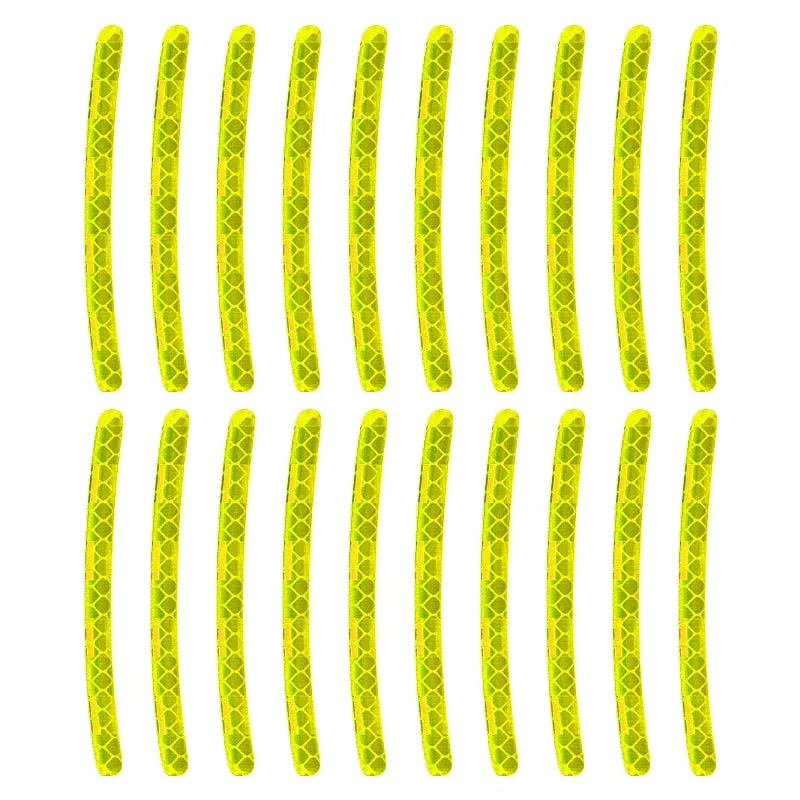20Pcs Car Tire Rim Reflective Sticker Night Safety Warning Strip For Motorcycle Bike Auto Wheel Hub Reflector Decals