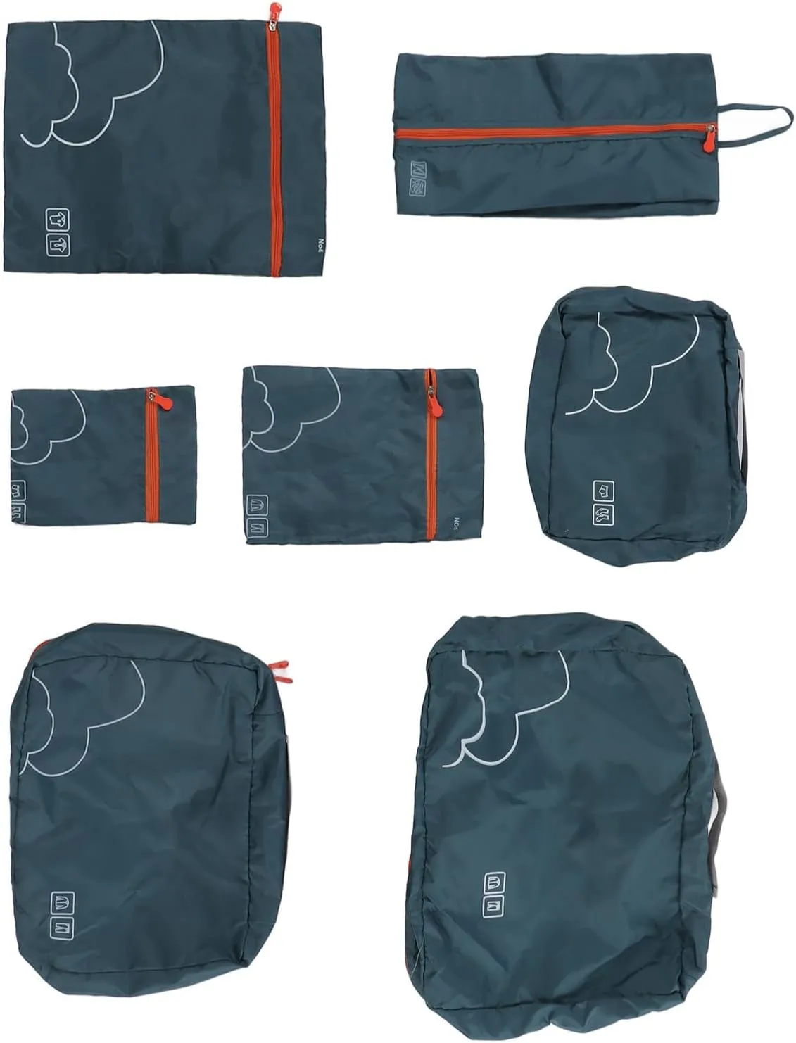 7 Pcs Luggage Packing Bags Polyester Waterproof Luggage Packing Cubes for Business Trip Travel (Green)