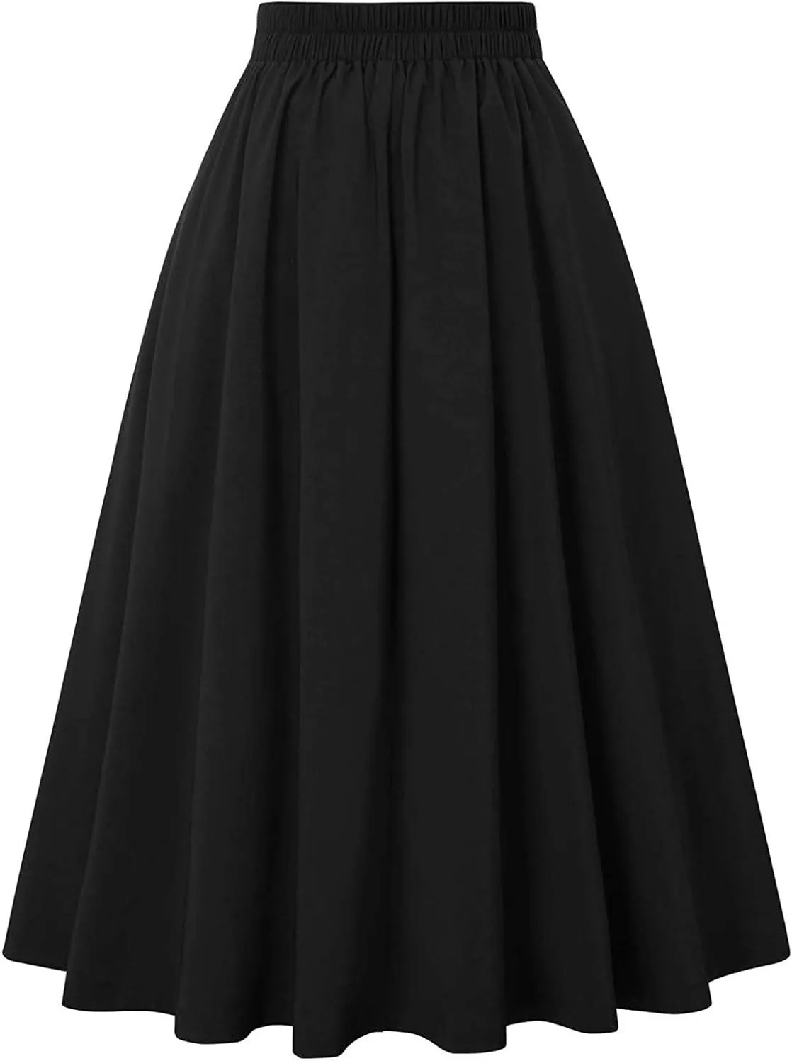 A Line Skirts for Women High Waist Tummy Control Skirts Summer Flowy Skirt Pleated Midi Skirts Vintage Party Skirt