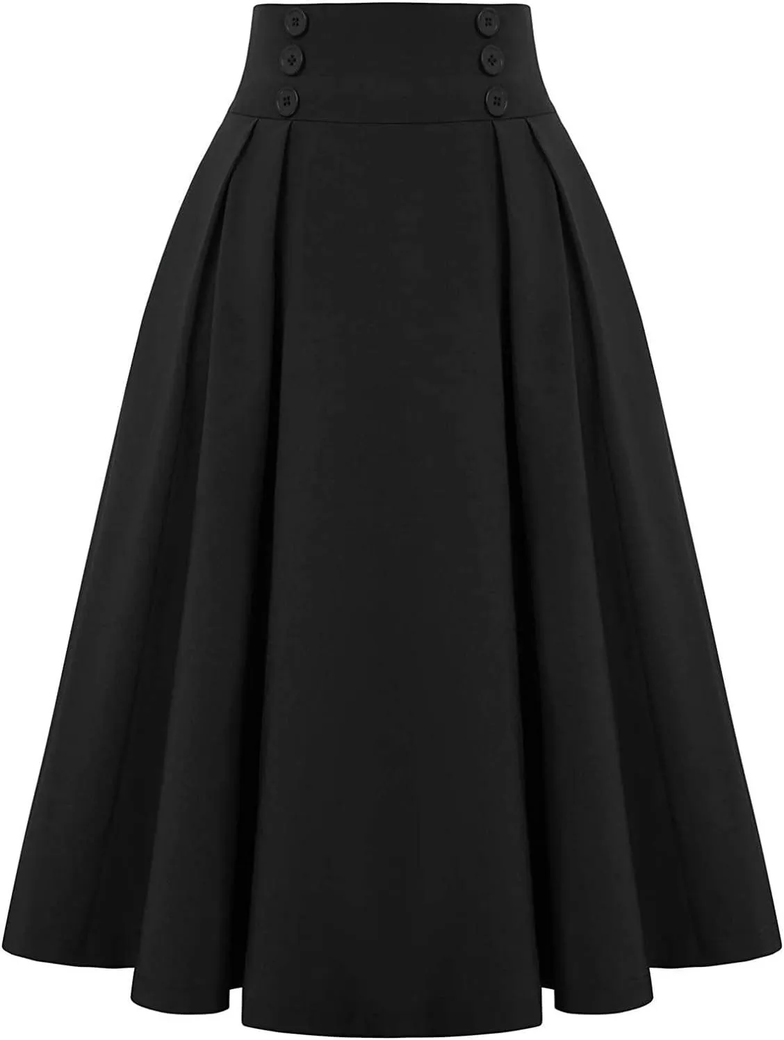 A Line Skirts for Women High Waist Tummy Control Skirts Summer Flowy Skirt Pleated Midi Skirts Vintage Party Skirt