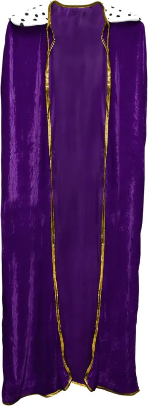 Adult King Queen Cloak Robe Faux Fur Collar Halloween Cosplay Costume Accessory