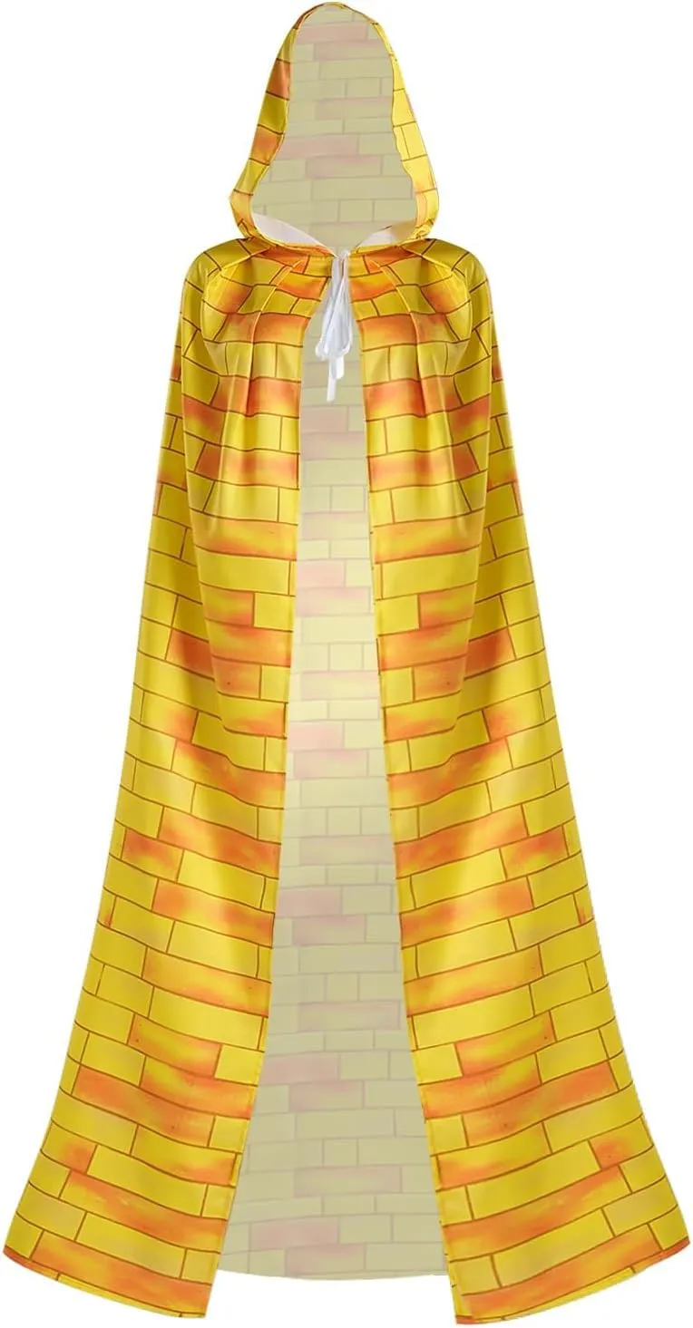 Adult Witch Robe Hooded Yellow Brick Cloaks Halloween Cosplay Cloaks