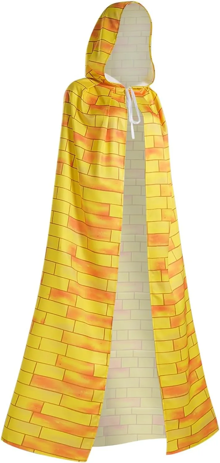 Adult Witch Robe Hooded Yellow Brick Cloaks Halloween Cosplay Cloaks
