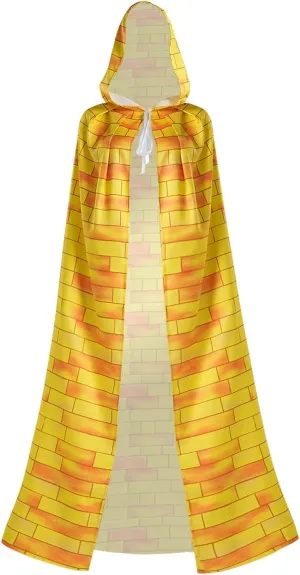 Adult Witch Robe Hooded Yellow Brick Cloaks Halloween Cosplay Cloaks