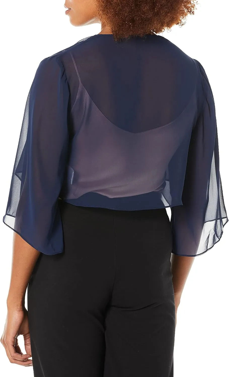 Alex Evenings Women's Short Bolero Shrug Jacket with 3/4 Sleeve Elegant Cropped Cover-Up for Formal and Evening Wear