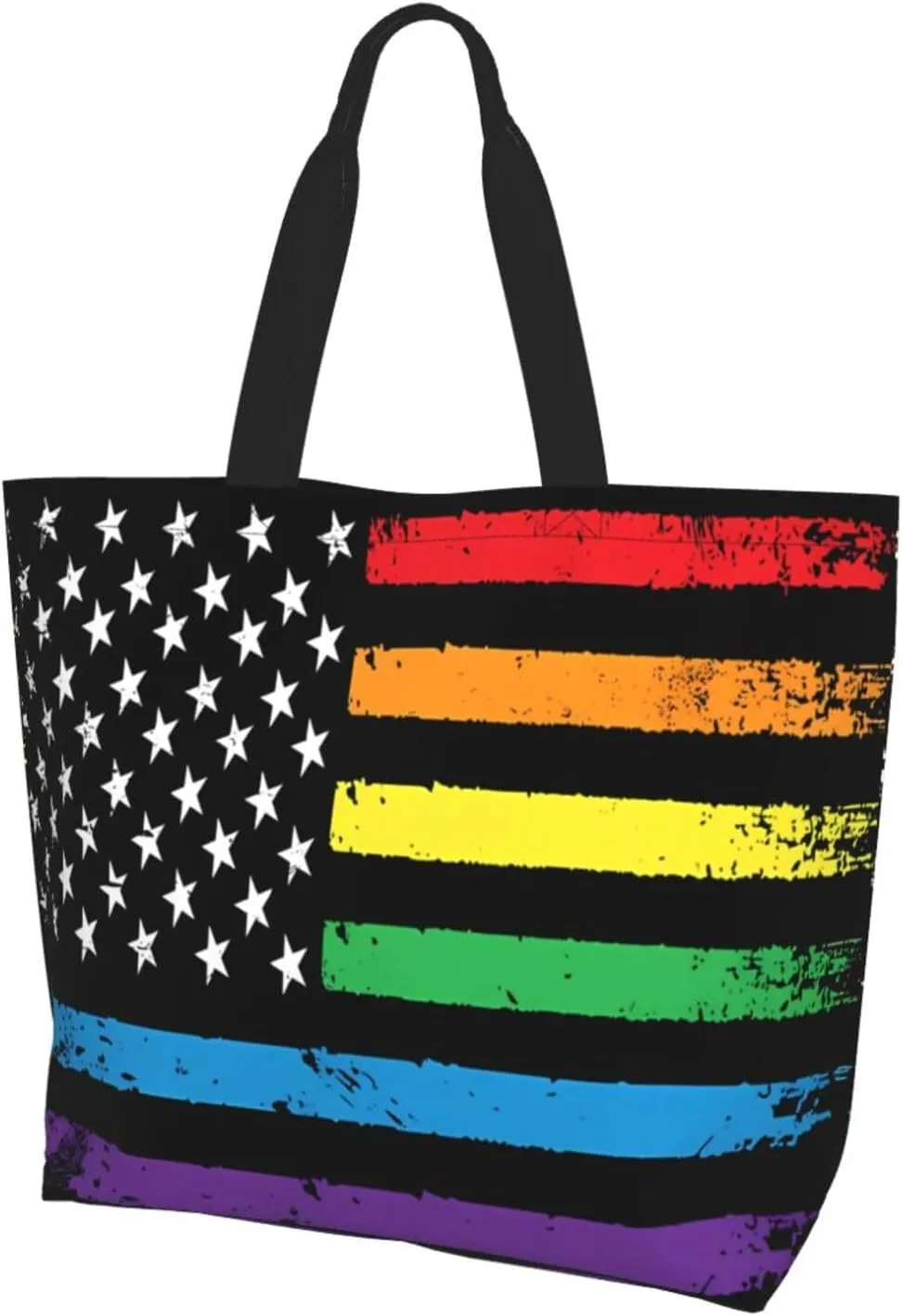 American Motorcycle Flag Dirt Bike Women's Tote Bag Large Capacity Single Shoulder Bags Handbag for Shopping Work