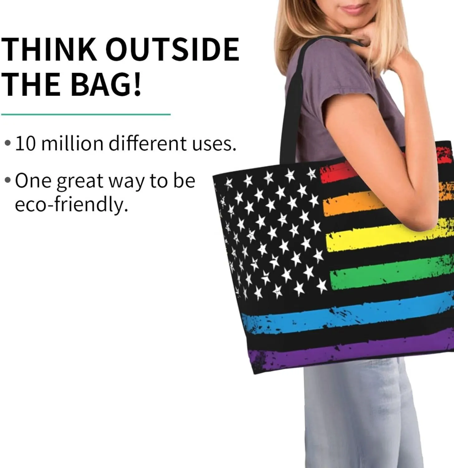 American Motorcycle Flag Dirt Bike Women's Tote Bag Large Capacity Single Shoulder Bags Handbag for Shopping Work