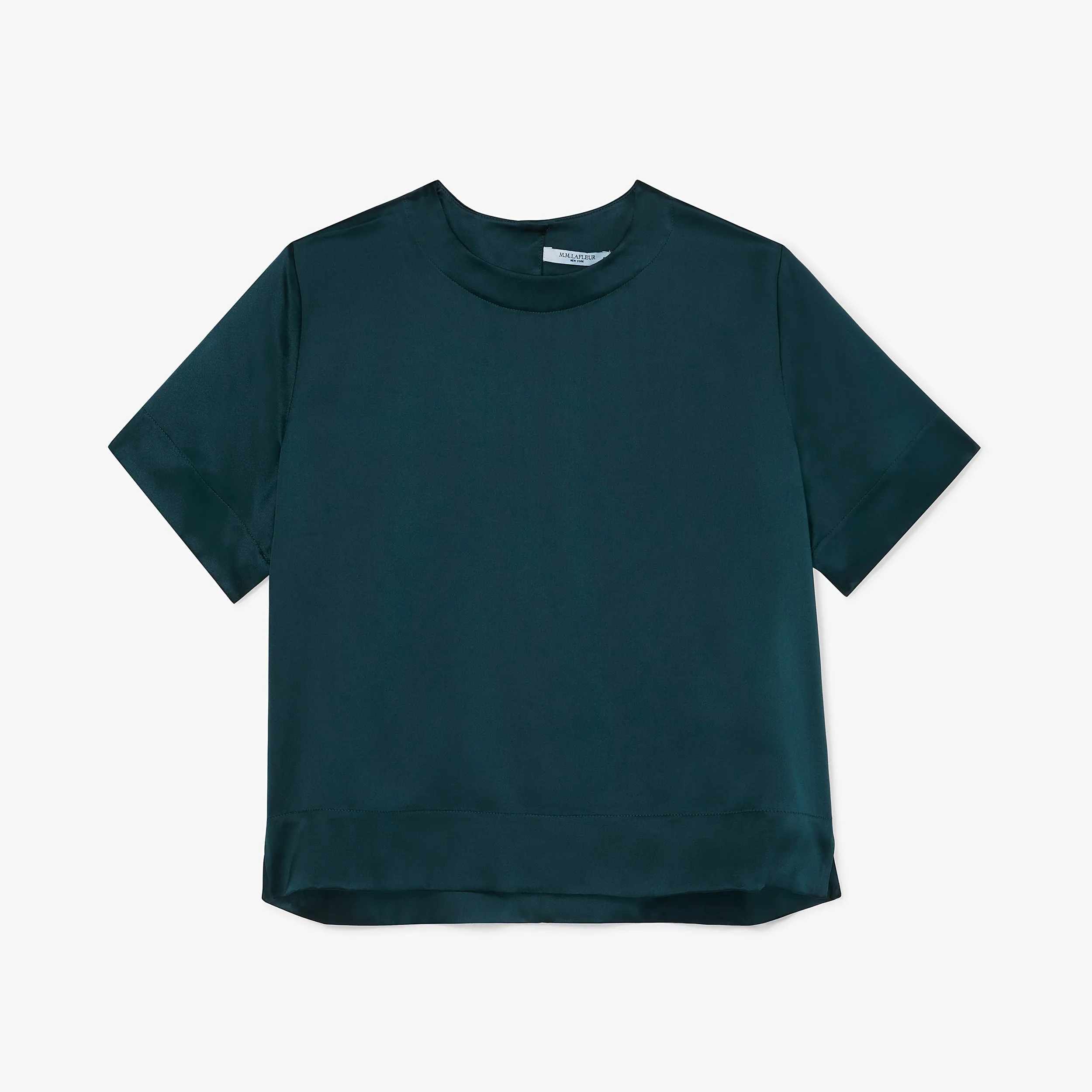 Annika Tee - Washable Silk Charmeuse :: Lagoon