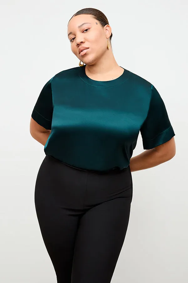 Annika Tee - Washable Silk Charmeuse :: Lagoon