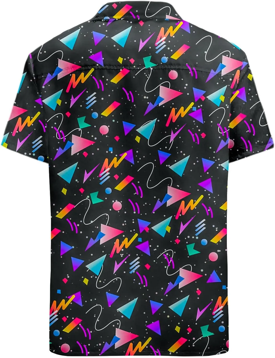 Artsadd 80s 90s Hawaiian Shirt for Men Vintage Button Down Short Sleeve Big and Tall Shirts Funny Party Disco Outfit