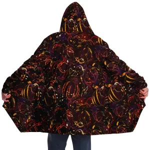 Autumn Pumpkin Microfleece Cloak - Black or White Fleece