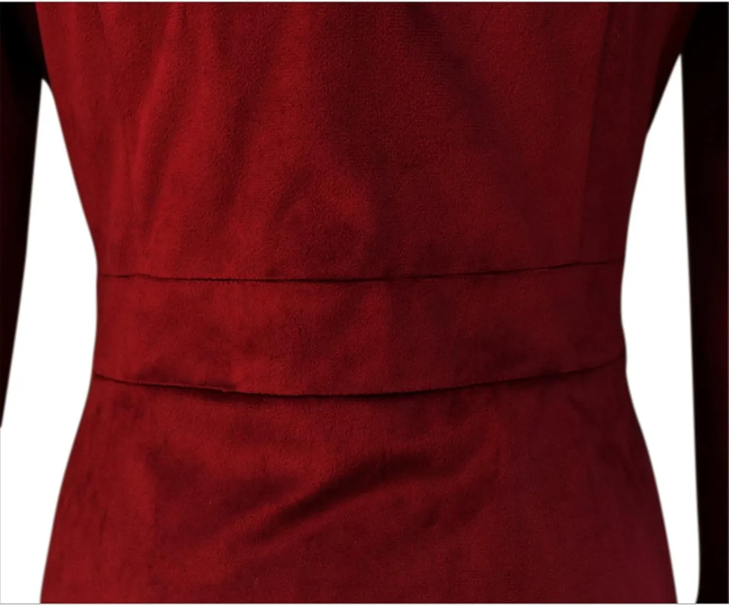 AwwwCos Women Slim Notch Lapel Long Vintage Velvet Trench Coat Outwear Halloween Party Outfit