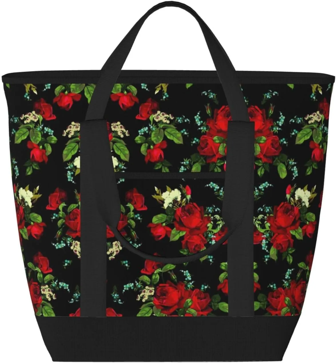 Beautiful rose gift Women's tote bags and reusable women's beach bags are suitable for travel insulation and cooling bags.