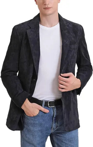 BGSD Men Grant 2-Button Leather Blazer Sport Coat Jacket (Also available in Big and Tall and Short)