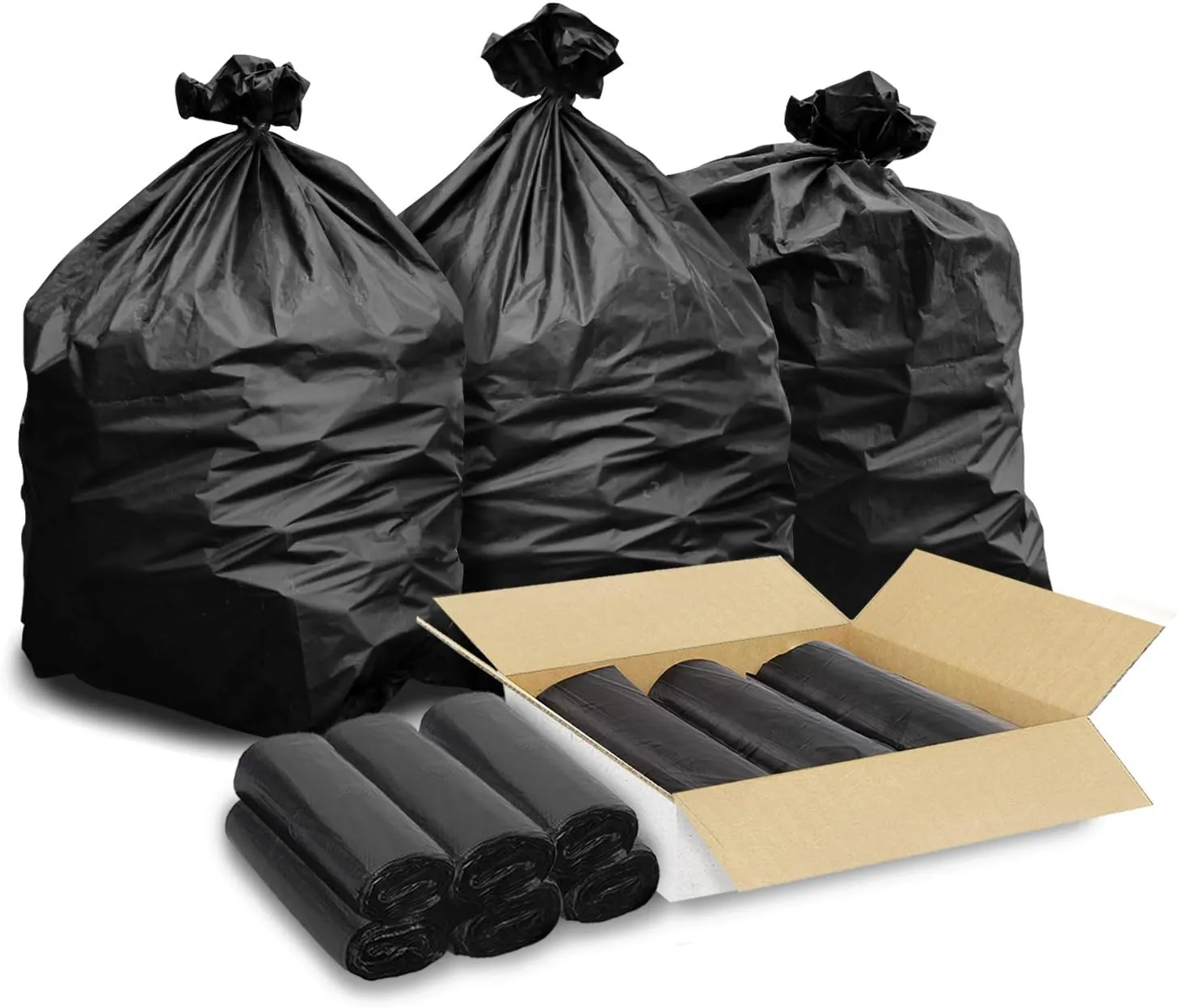 Black 13 Gallon Trash Bags  Bulk 1020 Count  Tall Kitchen Garbage Bags  13 Gal Unscented Plastic Can Liners for Bathroom, Office, Janitorial, Commercial, Industrial, Municipal  Drawstring-Free