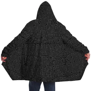Black and White Circuit  Board Cloak - Black or White Fleece