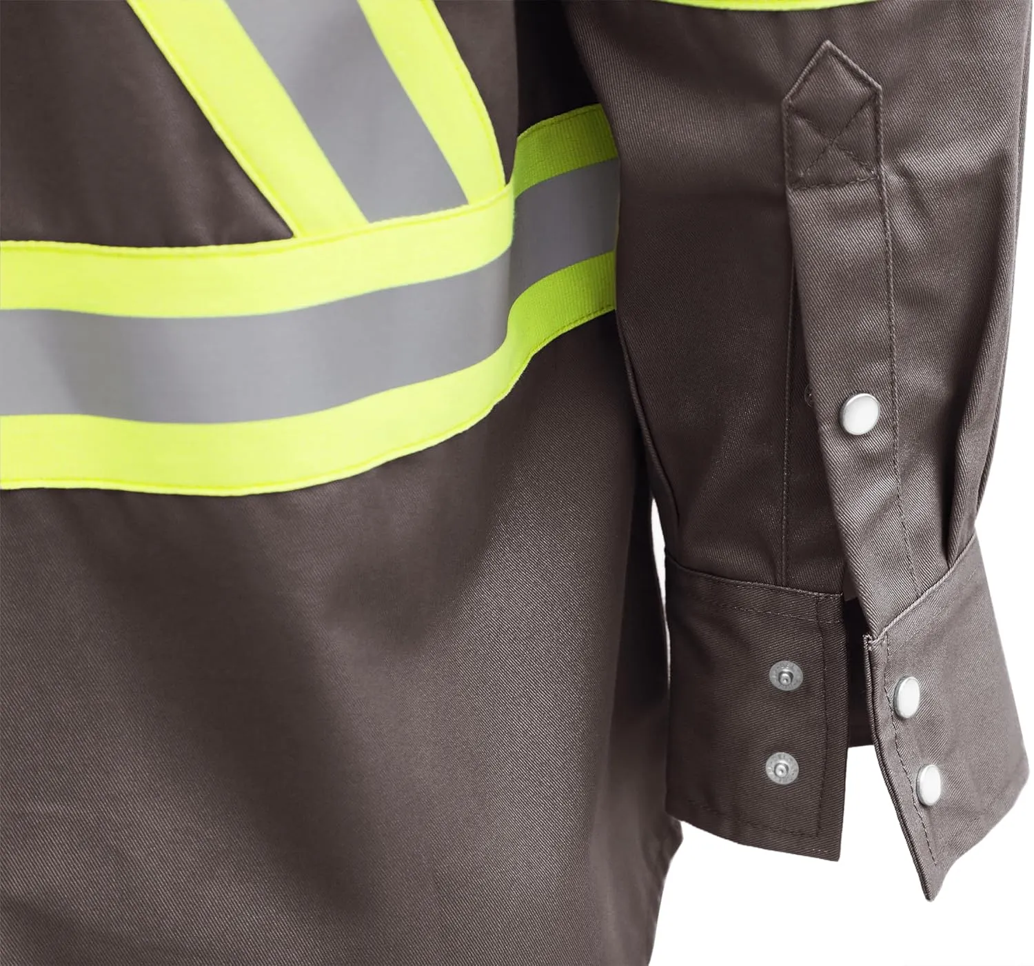 BOCOMAL FR Shirts High Visibility/Hi Vis Flame Resistant/Fire Retardant Shirt 7.5oz Men's Reflective Shirts