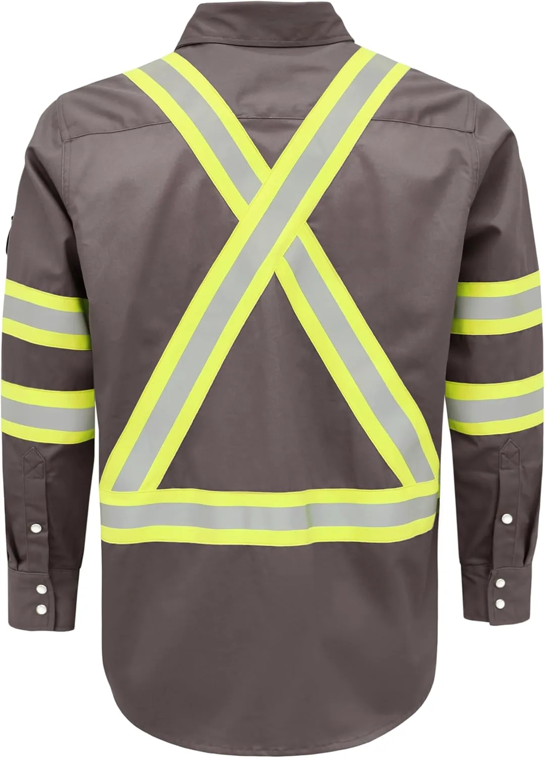 BOCOMAL FR Shirts High Visibility/Hi Vis Flame Resistant/Fire Retardant Shirt 7.5oz Men's Reflective Shirts
