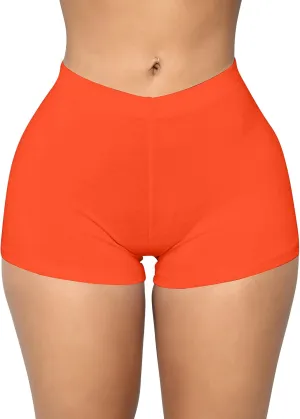 BORIFLORS Women's Sexy Workout Gym Biker Elastic Waist Booty Shorts
