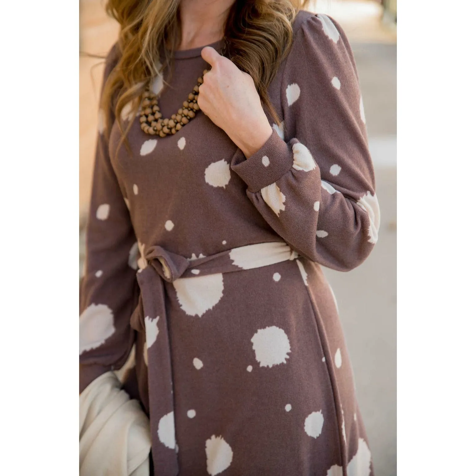 Brushed Dot Tie Dress