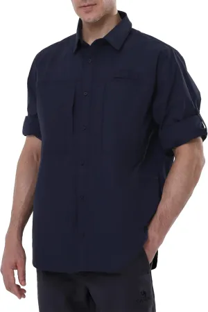 CAMEL CROWN Men's Long Sleeve Sun Protection Shirt Outdoor Cool Quick Dry Hiking Fishing Shirts Button Work Shirts
