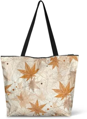 Cartoon Husky Dog Sheep Women Tote Paper Bag, Countryside Flower Hand Bag, Geometric Art Commute Bag for Work