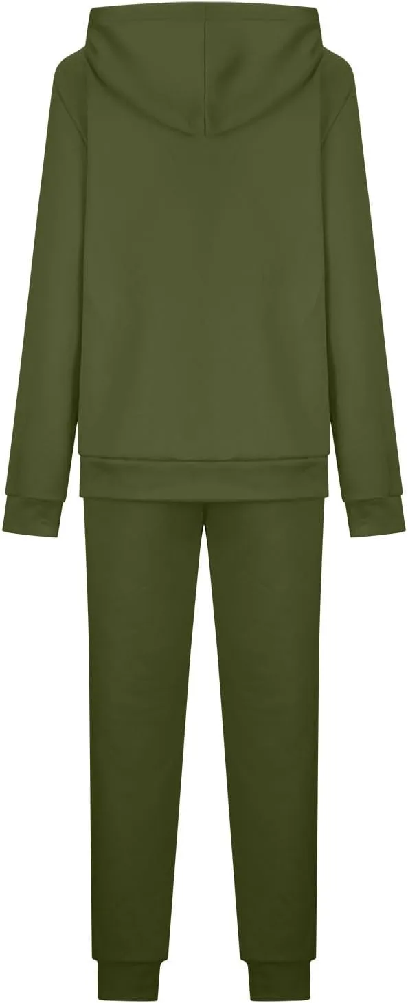 Casual Hoodie and Sweatpants Outfit Plush Thickened Hooded Pullover Sweatsuits Jogger Set 2024 Fall Winter Fashion