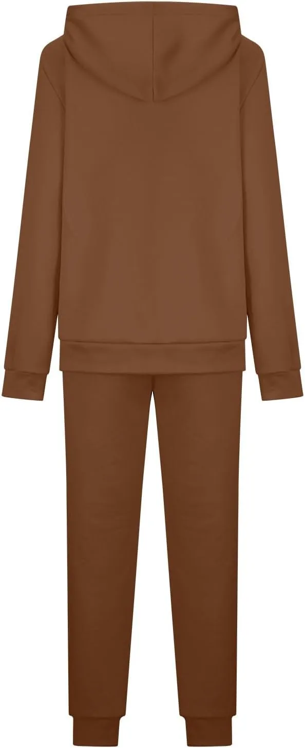 Casual Hoodie and Sweatpants Outfit Plush Thickened Hooded Pullover Sweatsuits Jogger Set 2024 Fall Winter Fashion