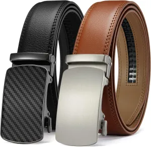 CHAOREN Leather Ratchet Belt Men 2 Pack - Customizable Fit, Effortless Style (35mm)
