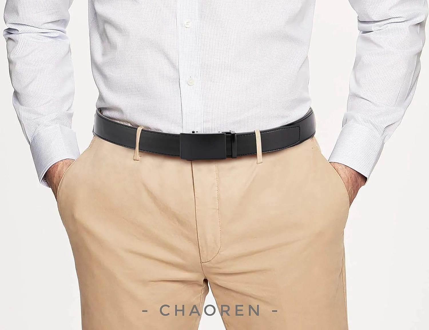 CHAOREN Leather Ratchet Belt Men 2 Pack - Customizable Fit, Effortless Style (35mm)