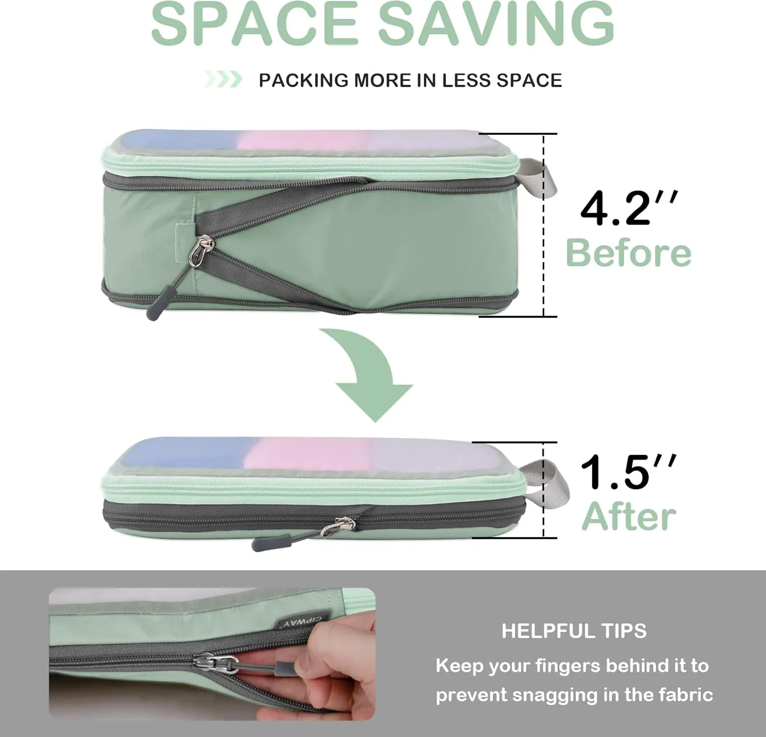 Cipway Compression Packing Cubes Mesh, Lightweight Luggage Organizer Bags with Laundry Bag,Toiletries Bag and Shoe Bag, Travel Essentials for Carry on Suitcase8 Pcs,Sage Green