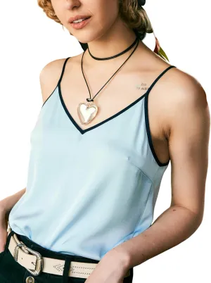 COLD POSH Silk Camisole Tops for Women V Neck 19MM Pure Silk Camisoles Summer Basic Tank Top with Adjustable Spaghetti Straps