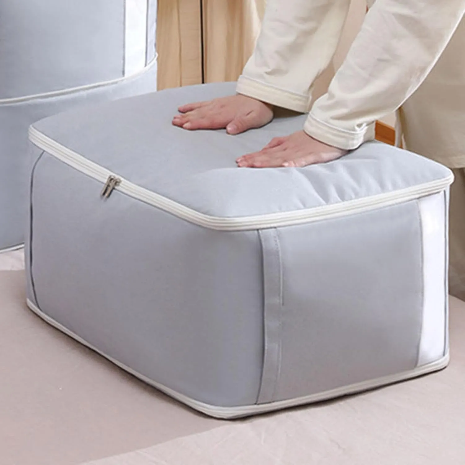 Compression Organizer Bags with Large Capacity - Reusable Travel Packing Cubes, Space-Saving Bags with Window for Suitcase, Compression Bags for Travel
