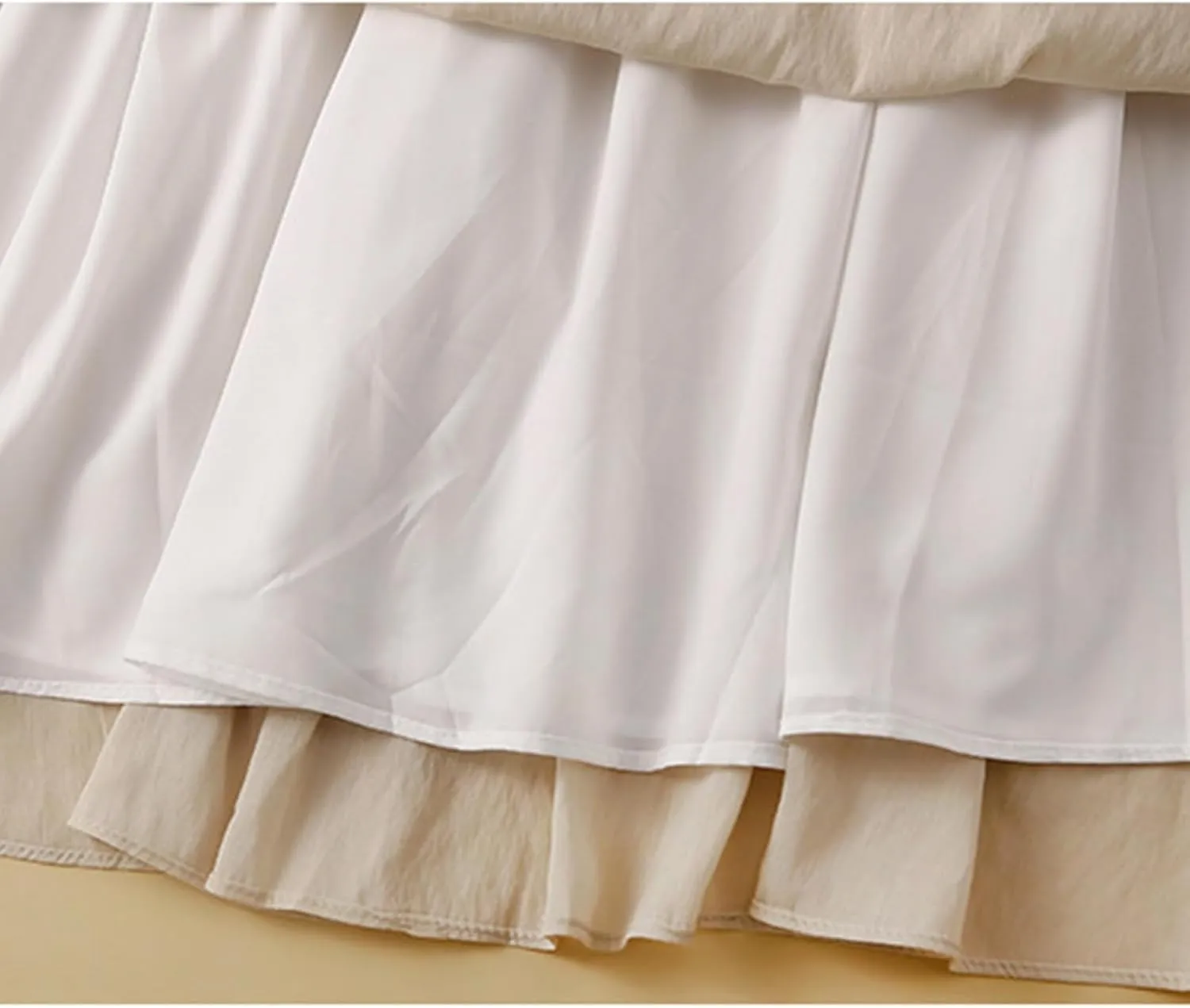 Cotton Linen Skirt for Women 2025 Trendy Solid Vintage Layered A-Line Flared Skirts Casual Elastic Waist Maxi Skirt