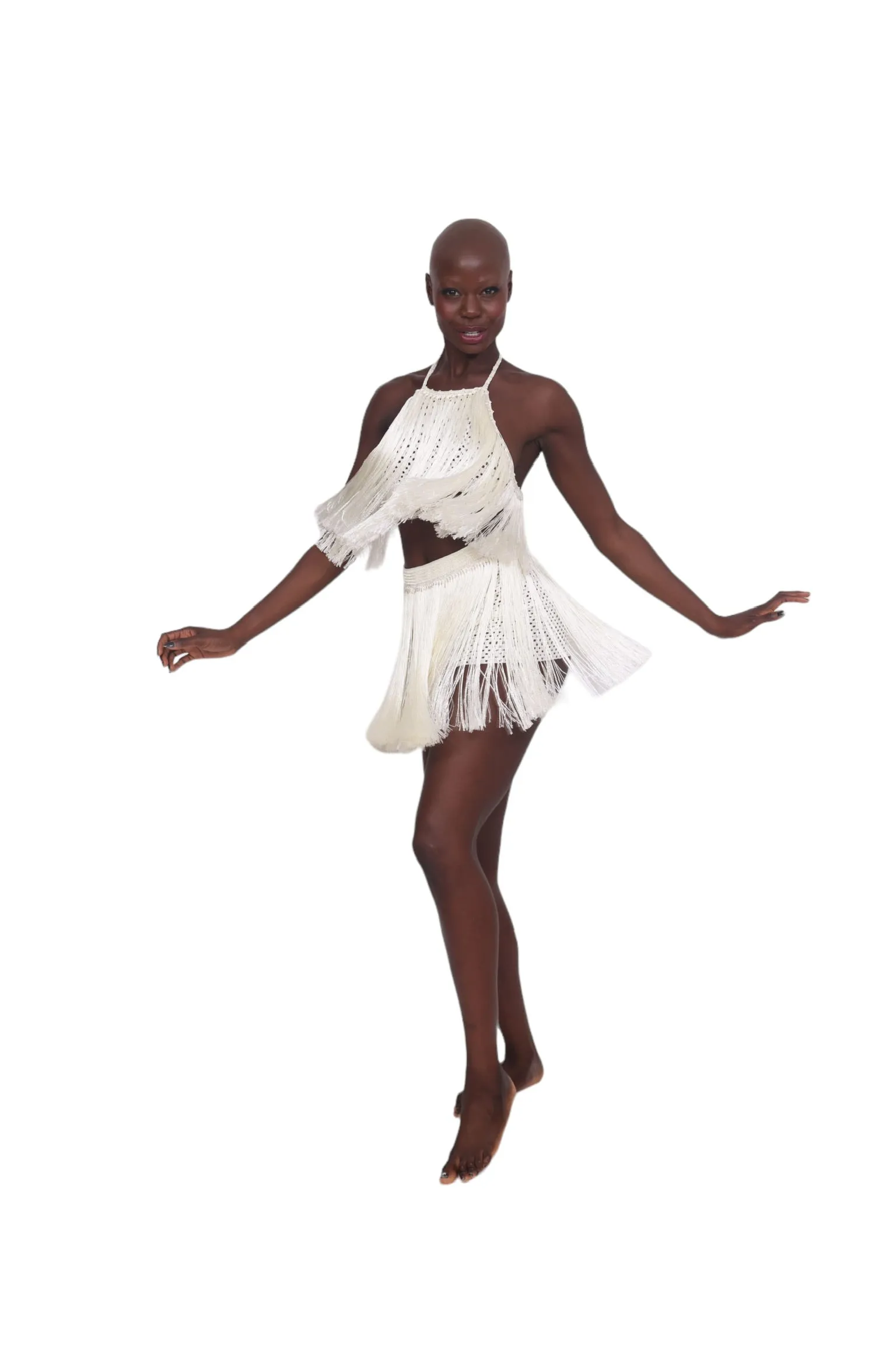 Crochet Fringe Top - Snow White