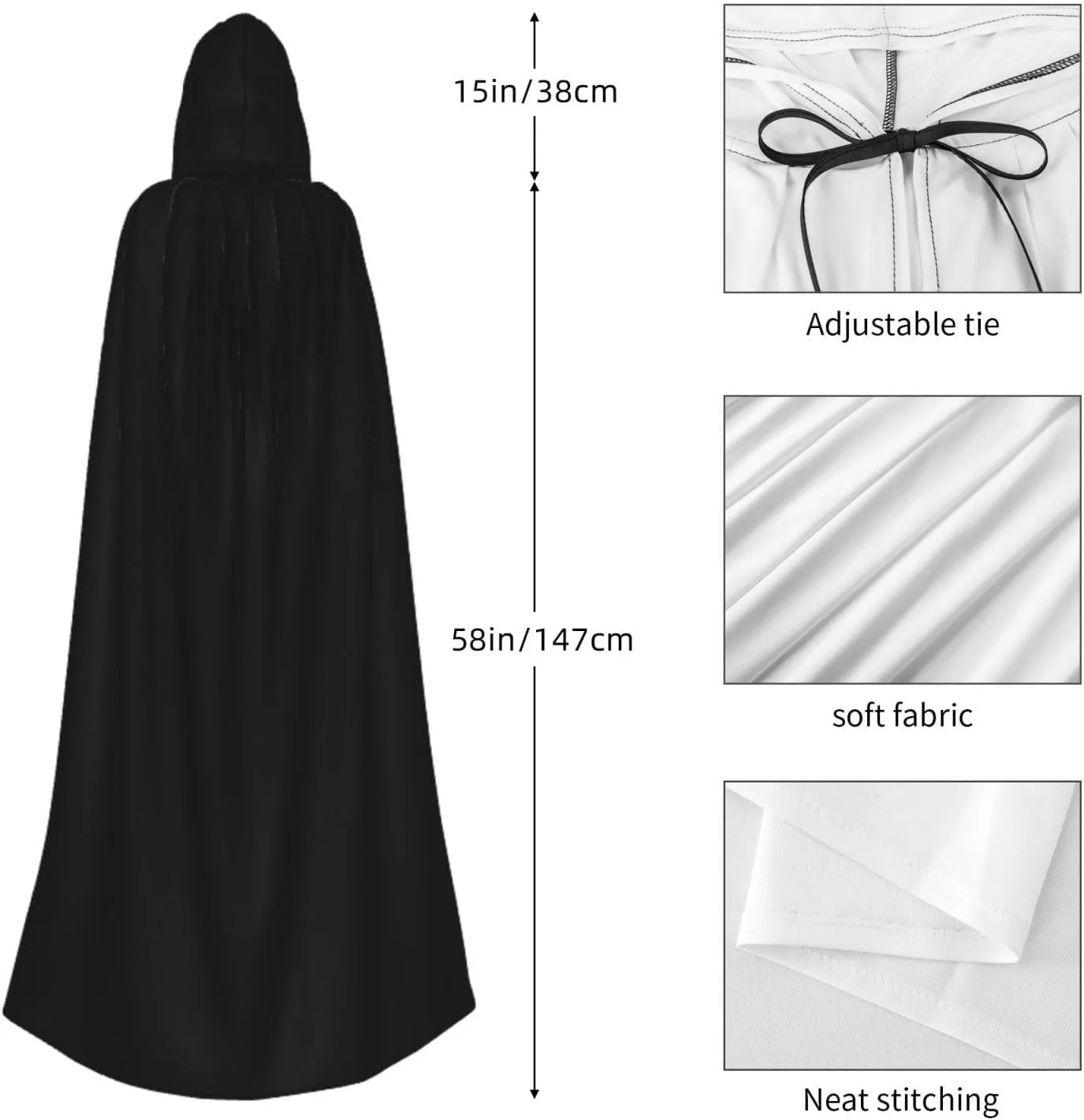 Customized Hooded Cloaks Unisex Full Length Personalized Cosplay Cape with Photo Text for Christmas Halloween Party