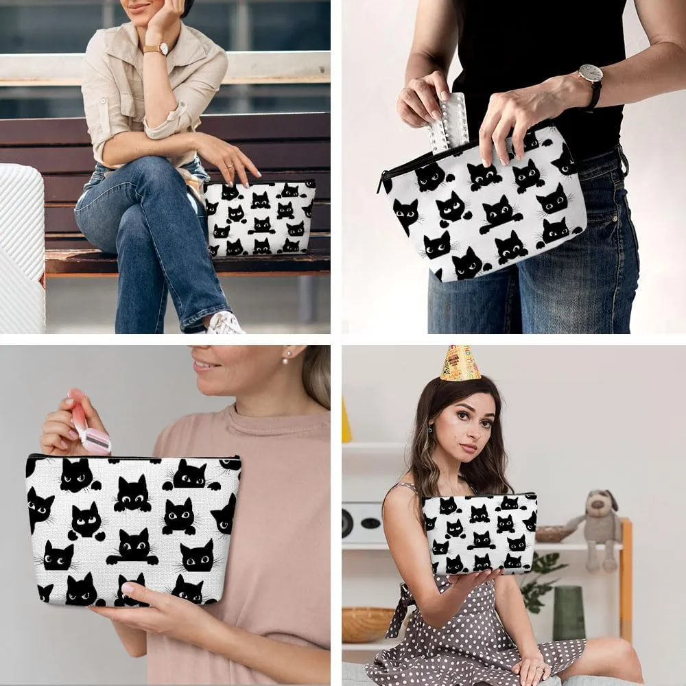Cute Cat Mom Gifts, Makeup Bag, Funny Cosmetic Bag Cat Gifts for Women, Cats Lover Gift for Pet Owner Birthday Nurse Mothers Day Friendship Travel Toiletry Bags