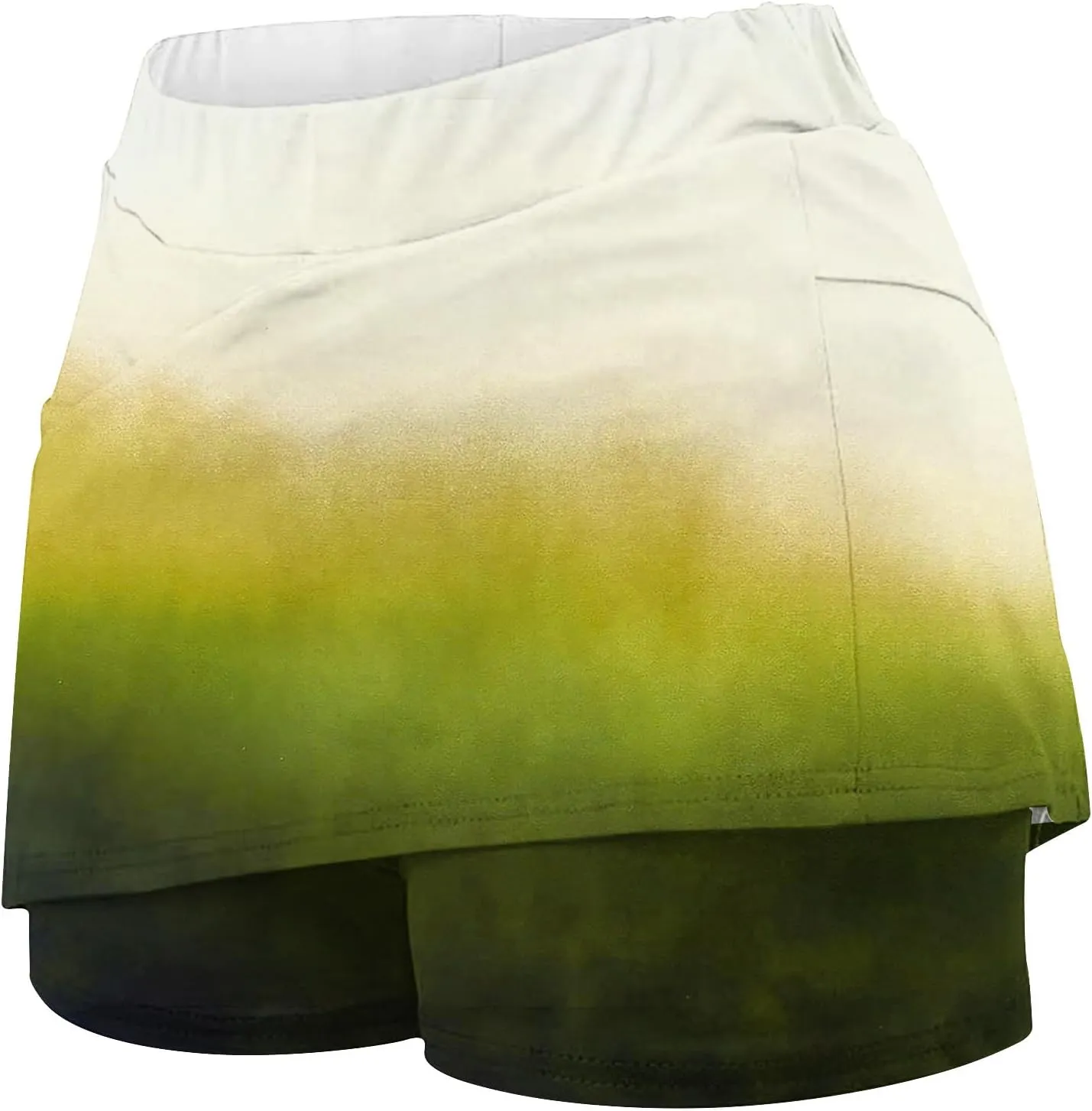DDAPJ pyju Skorts for Women Dressy Casual Gradient Color High Waisted Tennis Skirt with Shorts Underneath Summer Clothes