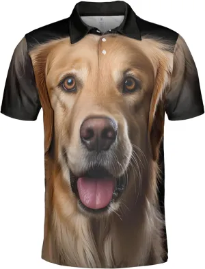Dog Face Polo Shirts for Men - Dog Breed Mens Quick Dry Short Sleeve Polo Shirts Series 19