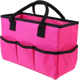 DOITOOL 2pcs Storage Bags Cosmetic Bag Makeup Bags Organizer Bags for Travel Tote Sundries Pouch Grocery Bag, Pink, 34.5*14.5*22cm