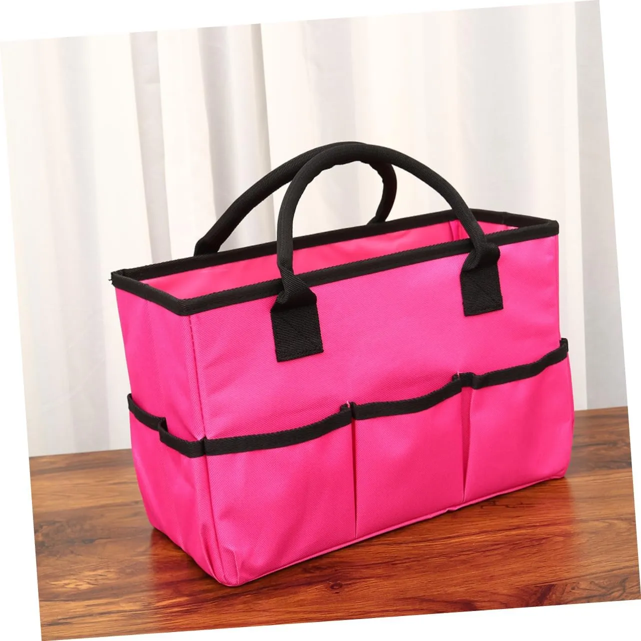 DOITOOL 2pcs Storage Bags Cosmetic Bag Makeup Bags Organizer Bags for Travel Tote Sundries Pouch Grocery Bag, Pink, 34.5*14.5*22cm