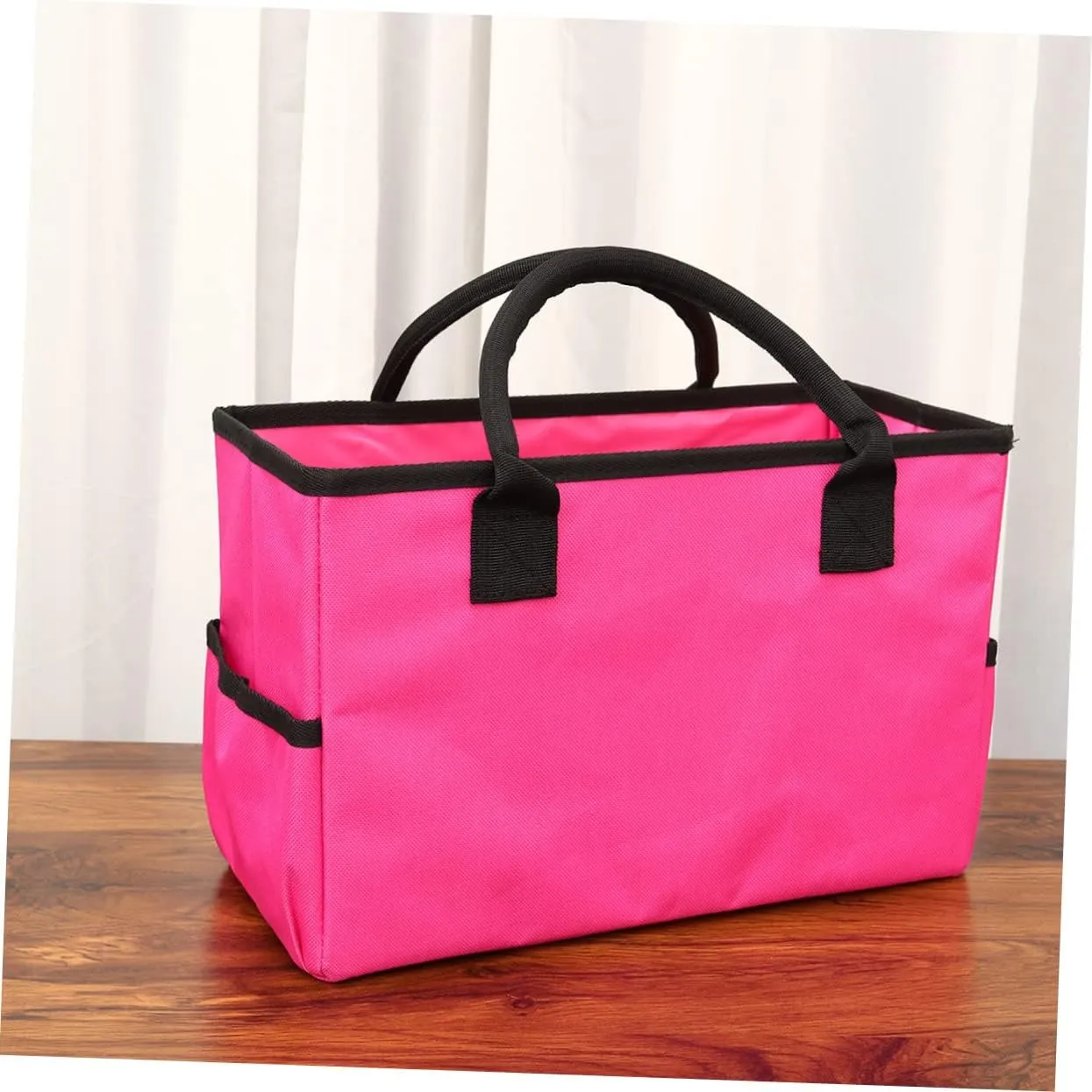 DOITOOL 2pcs Storage Bags Cosmetic Bag Makeup Bags Organizer Bags for Travel Tote Sundries Pouch Grocery Bag, Pink, 34.5*14.5*22cm