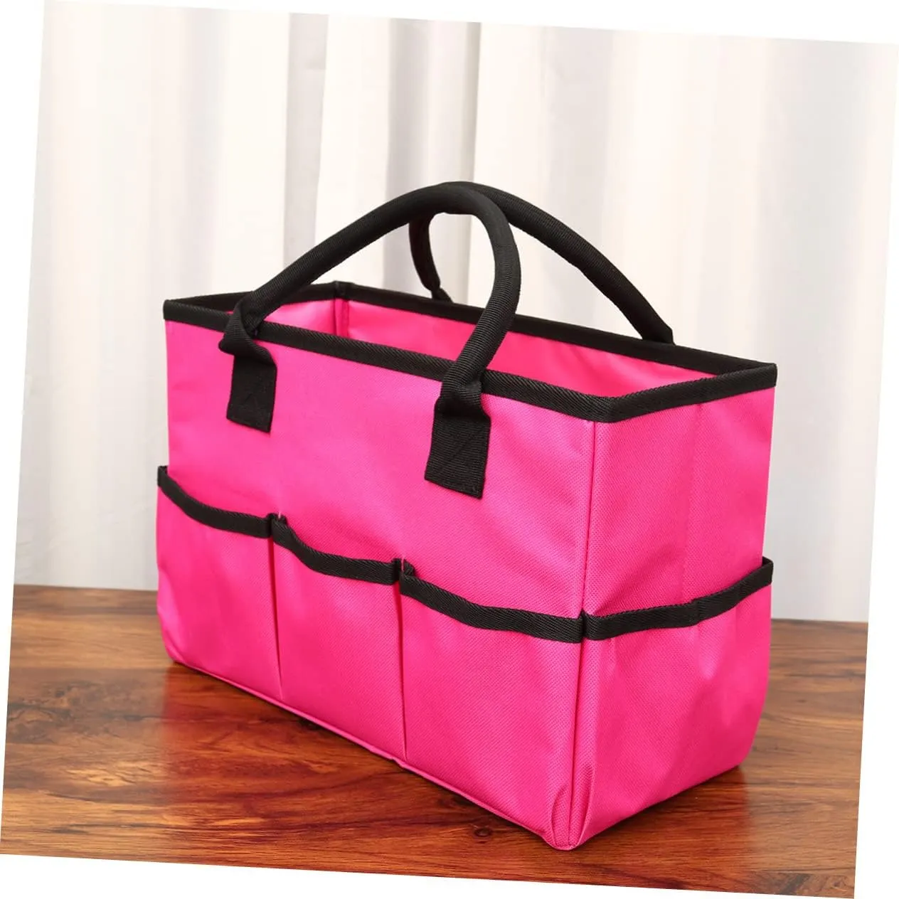 DOITOOL 2pcs Storage Bags Cosmetic Bag Makeup Bags Organizer Bags for Travel Tote Sundries Pouch Grocery Bag, Pink, 34.5*14.5*22cm