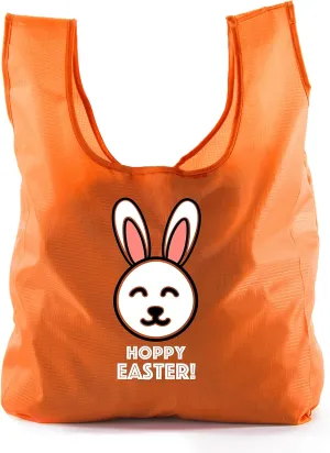 Easter Basket Bags, Bulk Reusable Grocery Bags, Easter Egg Hunt Tote Bags - Hoppy Easter