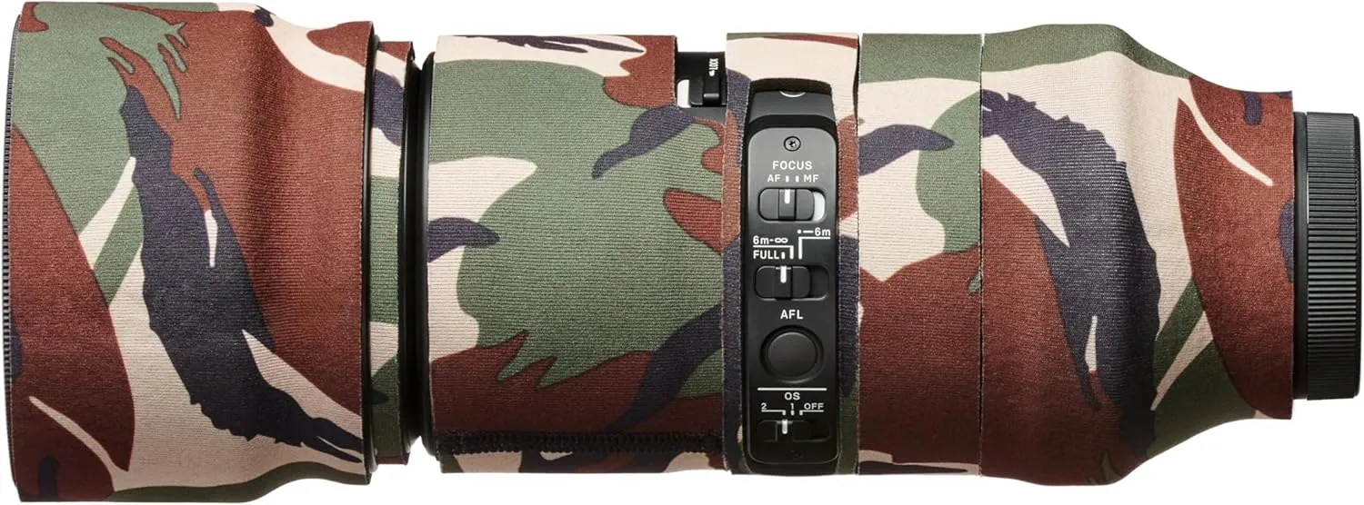 easyCover - Lens Oak - Lens Protector - Protection for your camera lens - Sigma 100-400mm F5-6.3 DG DN OS - Green Camouflage, LOS100400DGGC